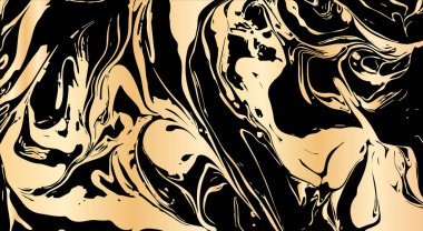 El vektör çizim mürekkep Ebru doku çizilmiş. Siyah ve altın tasarım şablonu parti, davet, web, afiş, Doğum günü, düğün, kartvizit için.