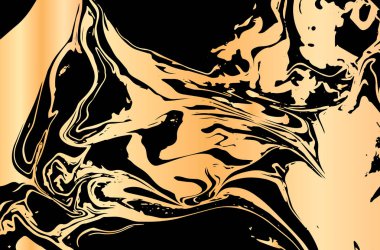 El vektör çizim mürekkep Ebru doku çizilmiş. Siyah ve altın tasarım şablonu parti, davet, web, afiş, Doğum günü, düğün, kartvizit için.