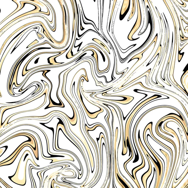 Vector marmeren abstracte achtergrond. Vloeibare wit en goud marmeren patroon. Trendy sjabloon voor ontwerp, bruiloft, uitnodiging, feest, verjaardag, web, banner, kaart. — Stockvector