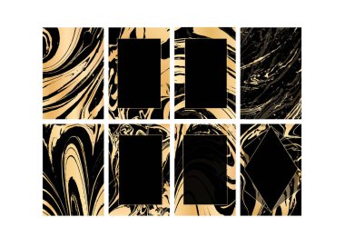 Vektör siyah ve altın set parti, davet, web, afiş, Doğum günü, düğün, kartvizit tasarım şablonunda. Altın arka plan.