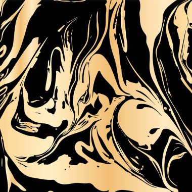 El vektör çizim mürekkep Ebru doku çizilmiş. Siyah ve altın tasarım şablonu parti, davet, web, afiş, Doğum günü, düğün, kartvizit için.