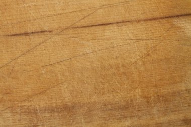 Ahşap doku. Ahşap kesme tahtası kahverengi yüzeyinde çizik. Grunge ahşap arka plan dokulu.