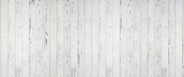 Textura de fondo de madera blanca envejecida. Shabby panorama de madera pintada blanca . — Foto de Stock