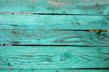 Yıpranmış mavi ahşap arka plan dokusu. Eski püskü ahşap deniz mavisi ya da turkuaz yeşili. Klasik plaj ahşabı..