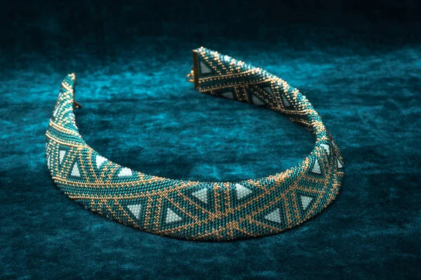 Very Beautiful Beaded Necklace — Stock Photo, Image