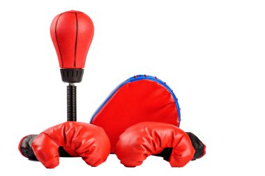 .Dolarlarına beyaz zemin üzerine kırmızı boks eldivenleri.