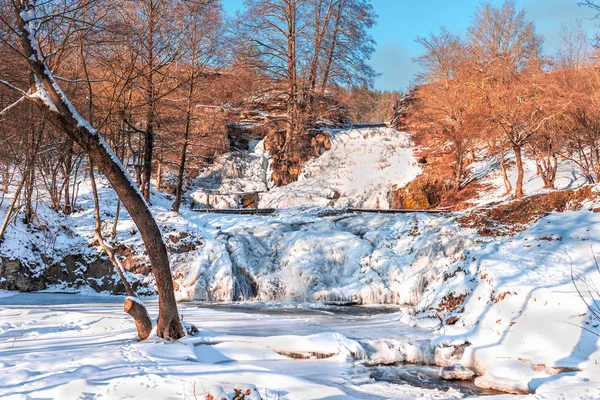 Frozen Waterfall Jurin Ukraine — Stock Photo, Image