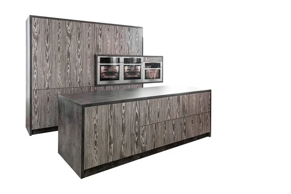Köksmöbler Tillverkade Modern Design Isolerad Vit Bakgrund — Stockfoto