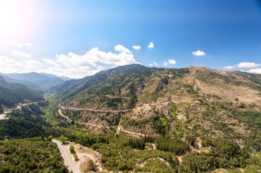 Yunanistan'ın güzel dağ manzarası. Peloponnese.