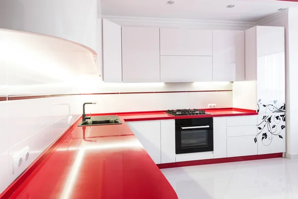 Kuchnia Kolory Czerwony Biały — Zdjęcie stockowe