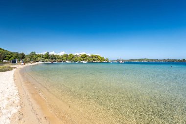 Kristal turkuaz plajları, Yunanistan. Sithonia