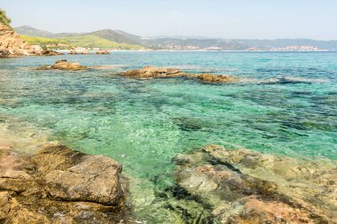 Kristal turkuaz plajları, Yunanistan. Sithonia. Yunanistan'ın güzel yerler
