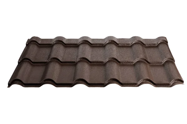 Baldosas metálicas aisladas sobre fondo blanco. Material para techo — Foto de Stock