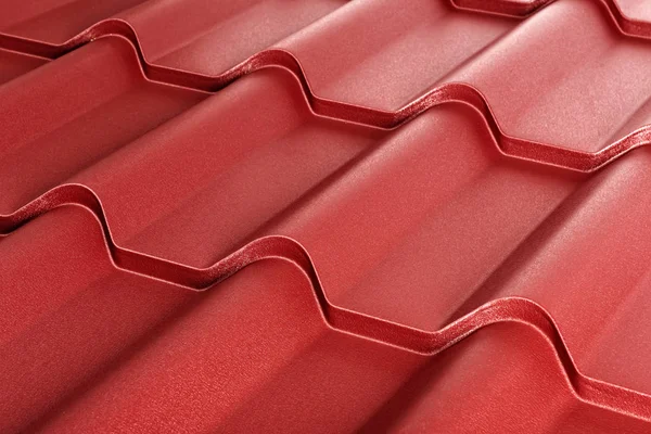 Baldosas metálicas aisladas. Material para techos moderno. Textura diagonal —  Fotos de Stock
