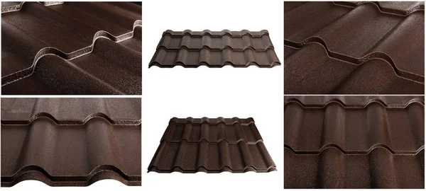 Metal tile, modern material for the roof of houses. The set is made specifically for specialized Internet sites.