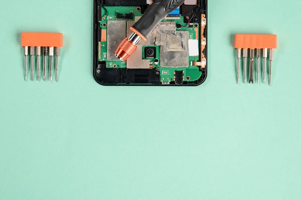 Conjunto Chaves Fenda Para Reparar Telefones Smartphones Pcs Outros Equipamentos — Fotografia de Stock