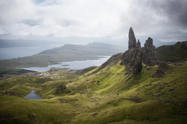 Old Man Storr Isle Skye Sea Background Cloudy Summer Day — Stock Photo, Image