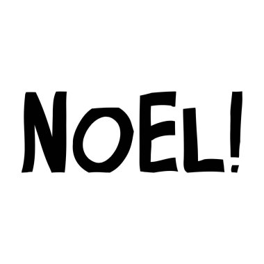 Noel. Modern İskandinav tarzında sevimli el yazmaları. Beyaz arka planda izole edilmiş. Vektör stok illüstrasyonu.