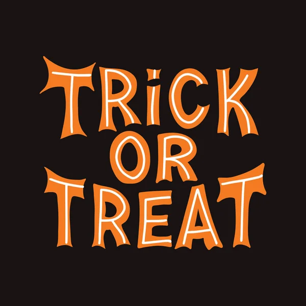 Şeker mi şaka mı? Koyu arkaplanda turuncu harfler. Vektör stok illüstrasyonu.