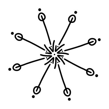 El çizimi kar tanesi ikonu. Beyaz bir arkaplanda izole edilmiş.