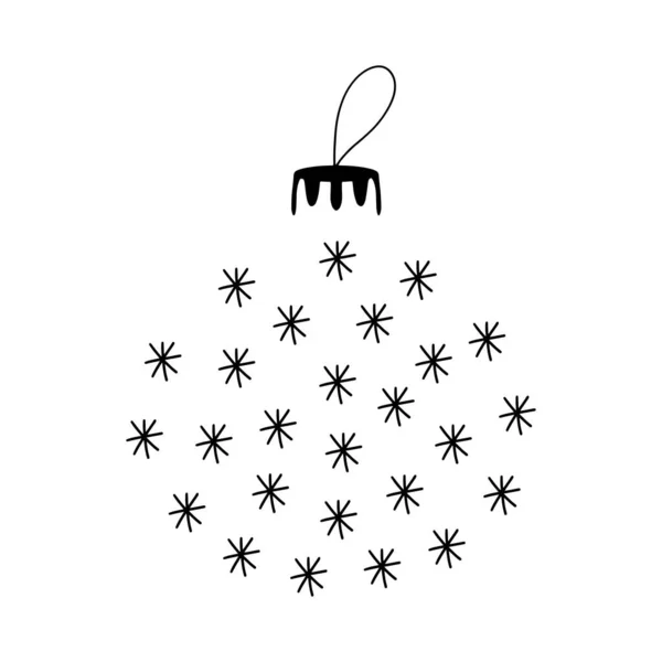 Christmas Bauble Shape Snowflakes Isolated White Background Vector Stock Illustration — Stock Vector