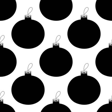 Elle çizilmiş Noel ağacı topundan yapılmış kusursuz desen. Beyaz arkaplanda izole.