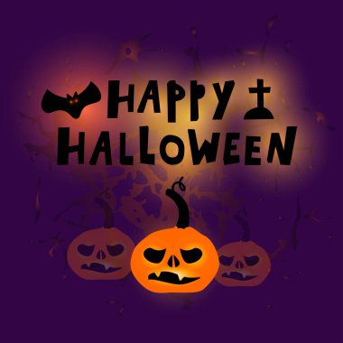 Vektör illüstrasyonu, Cadılar Bayramı teması üzerine harf kompozisyonu.