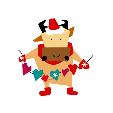 Yeni yılın teması üzerine vektör illüstrasyonu