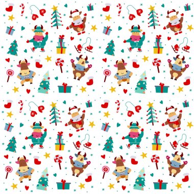 Yeni yılın teması üzerine vektör illüstrasyonu.