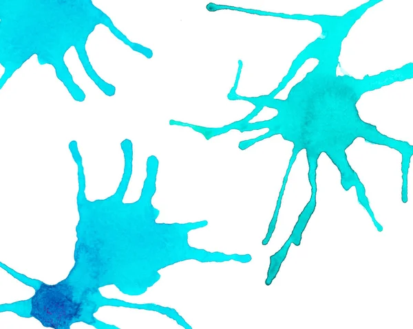 Soyut suluboya arka plan. Mavi lekeler. suluboya lekeler