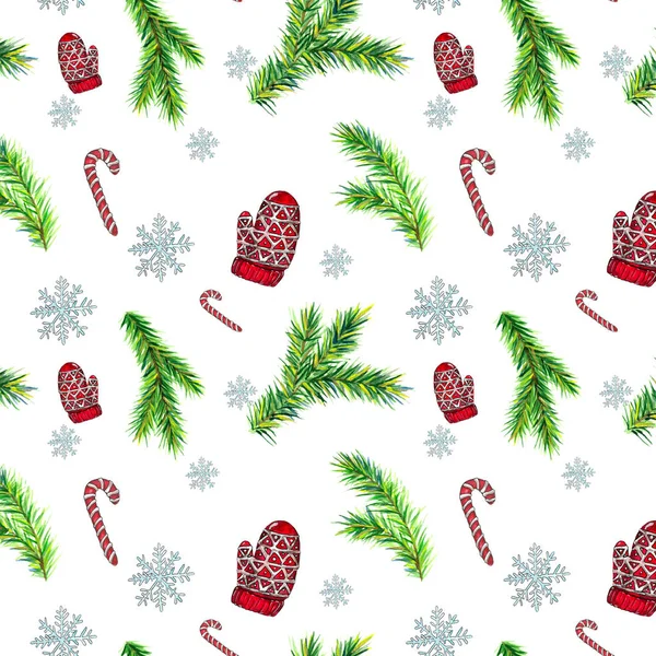 Yeni yıl suluboya çizimi. Hazır ol. Şablon. Şablon. Eldivenler, ladin dalları, kar taneleri, şekerler