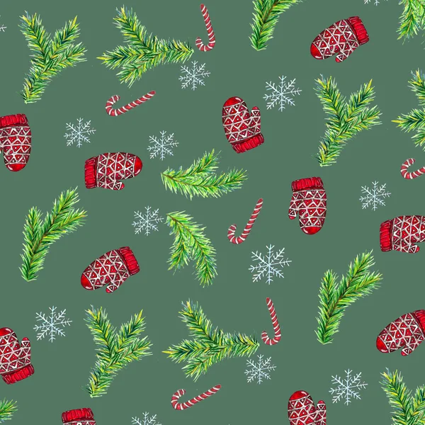 Yeni yıl suluboya çizimi. Hazır ol. Şablon. Şablon. Eldivenler, ladin dalları, kar taneleri, şekerler