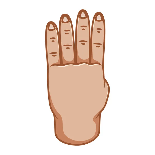 Gesti della mano, grande design per qualsiasi scopo. Quattro numeri. Icona della linea gestuale. Gesti vettoriali umani. Fondo bianco . — Vettoriale Stock