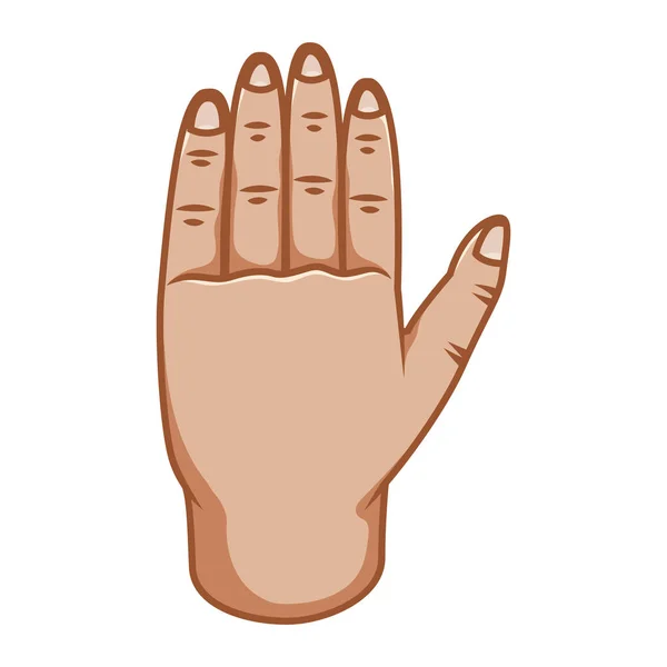 Ручні жести, чудовий дизайн для будь-яких цілей. Значок лінії жестів. Номер п'ятий. Людські векторні жести. Білий фон . — стоковий вектор