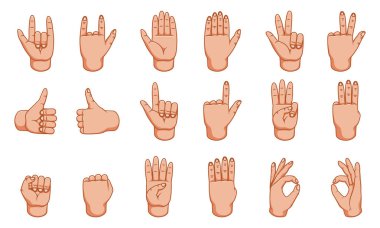 Hand gestures, great design for any purposes. Signs. Gesture line icon. Human vector gestures. White background. clipart