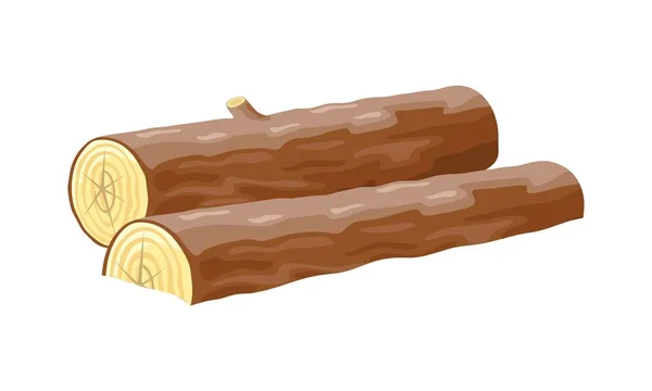 Vector image shows long brown logs cartoon illustration — Stock Vector