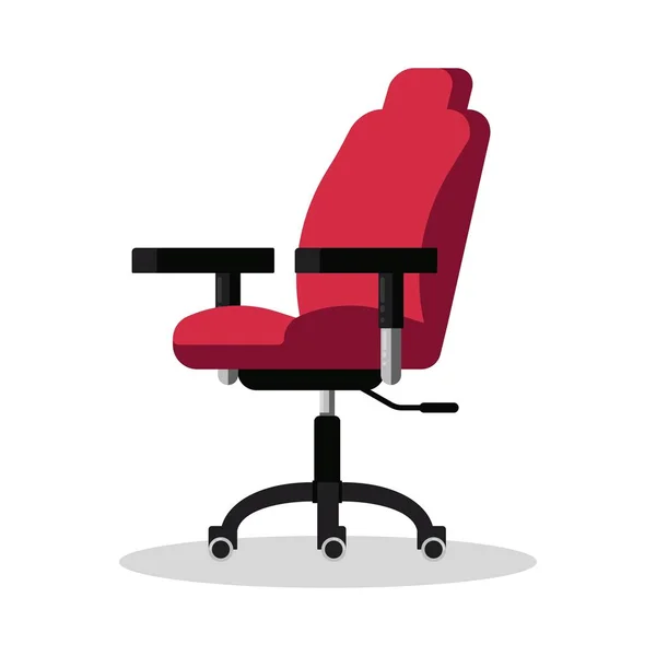 Office bright red chair with casters. Desk height adjustable armchair. Side view. — Stock Illustration Office bright red chair with casters. Desk height adjustable armchair. Side view. Royalty Free Stock Illustrations