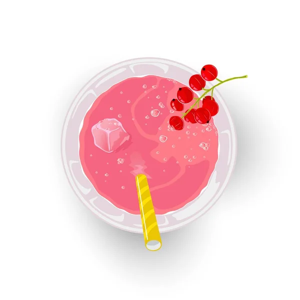 Mojito au cassis, limonade, smoothie, punch, mocktail, cocktail. Berry boisson rose en verre . — Image vectorielle