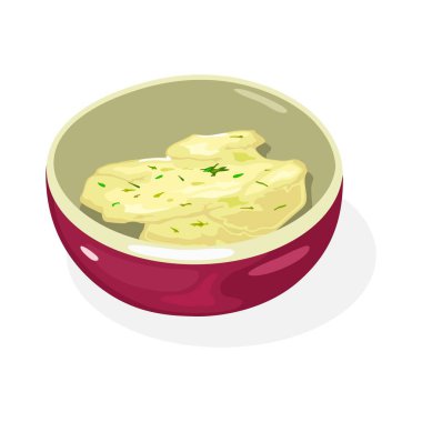 Yeşil sebzeli peynir sosu ya da bordo kasede yeşil sebze. Kore mutfağı..