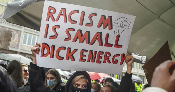 Black Lives Matter Rally Frankfurt Německo Června2020 Značení Hmoty Černými — Stock fotografie