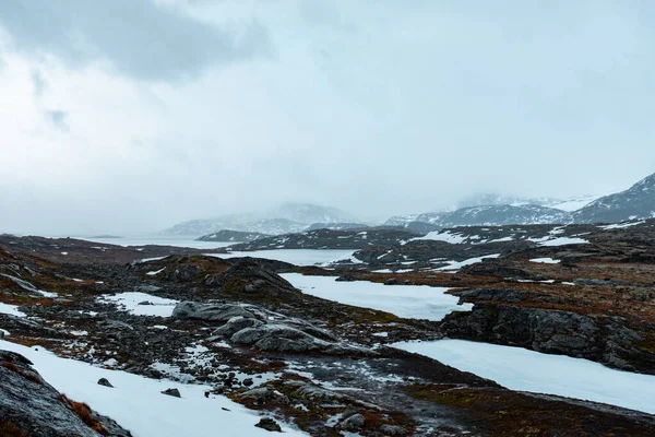 挪威冬季风景全景 — 图库照片