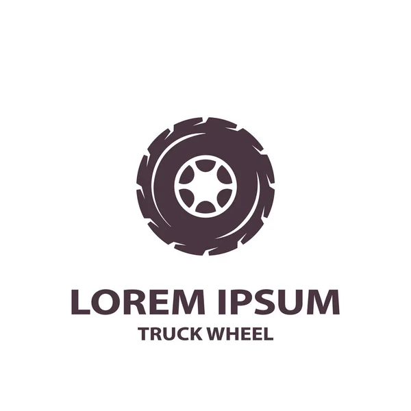 Flat truck wheel icon. Wheel logo template for the business card, branding and corporate identity. — Stock Vector