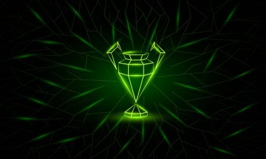 Banner vektör Neon düşük poli Şampiyonlar Ligi.