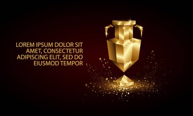 Altın düşük poli Euro Cup afiş. 