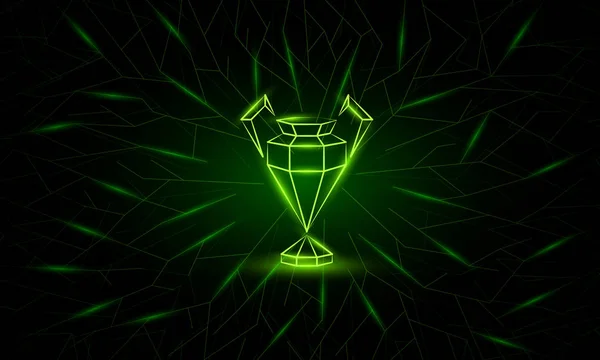 Liga mistrů vektorové Low Poly Neon nápis. — Stockový vektor