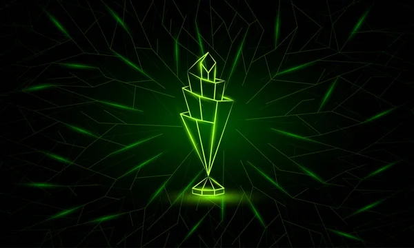 Vektor neon Low Poly národů League Cup Banner. — Stockový vektor