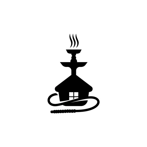 Hookah casa icono conceptual para fumar shisha bar . — Archivo Imágenes Vectoriales