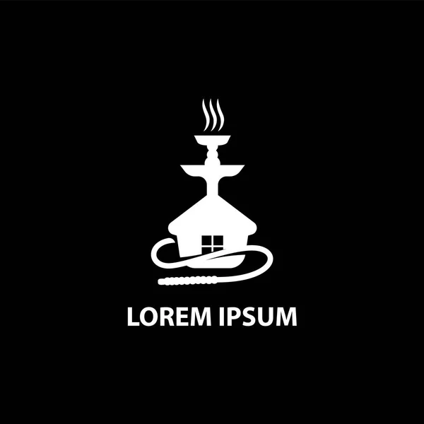 Waterpijp huis logo sjabloon voor het roken shisha bar of verkopen van waterpijpen. — Stockvector