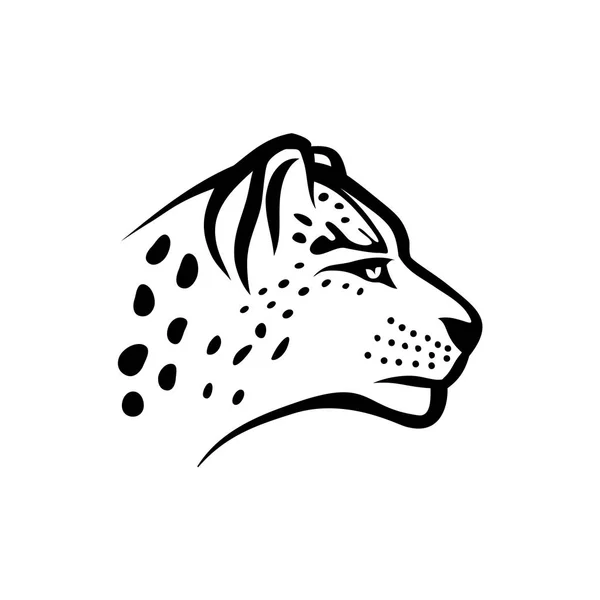 Vector snow leopard. Snow leopard head linear isolate illustration on white background. — Stock Vector