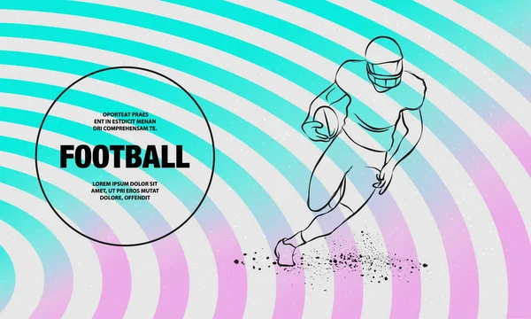 Ποδόσφαιρο. Ο παίκτης φεύγει με την μπάλα. Διανυσματικό περίγραμμα του ποδοσφαιρικών παικτών απεικόνιση αθλητισμού. — Διανυσματικό Αρχείο